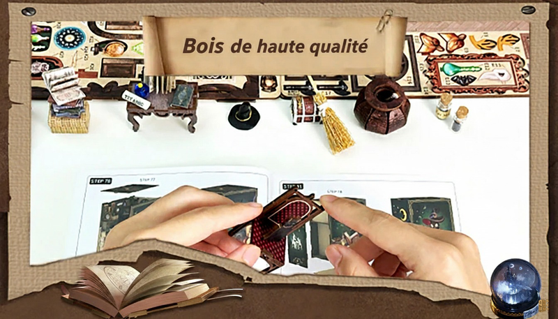 Bois de haute qualité utilisé pour la structure du book nook